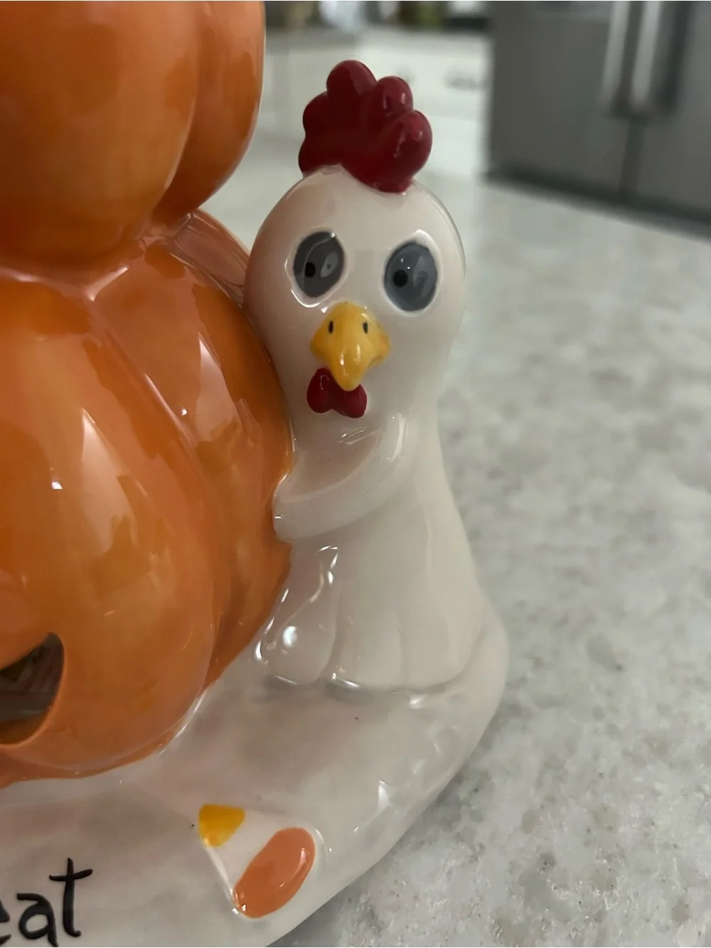 “New” Blue Sky Clayworks Halloween 'Chick or Treat' Pumpkin Stack Tea-light hldr